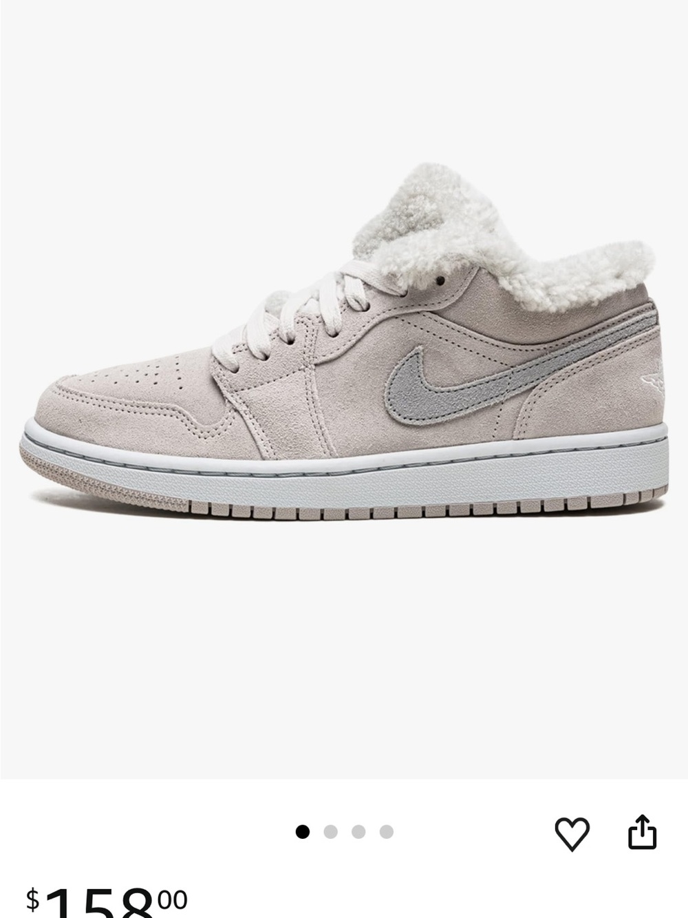 Nike Women’s Low-Top Suede Sneaker in Light Gray  Sherpa  6 air Jordan